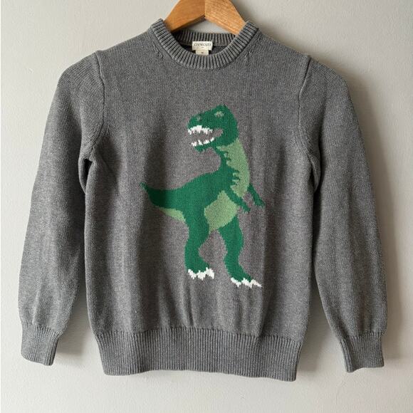 J.Crew Factory Crewcuts Boys' Dinosaur Crewneck Sweater Size M( Age 8-9) - Picture 1 of 6